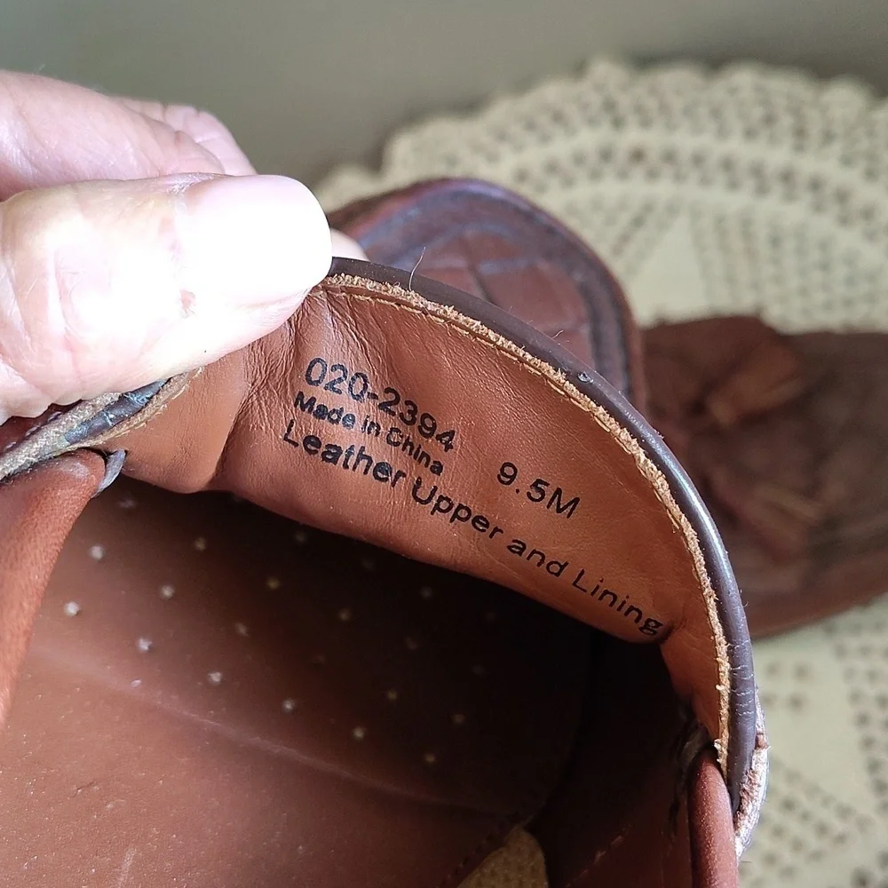 Johnston & Murphy Mens Slip On Brown Loafer Size 9.5 Weave Toe